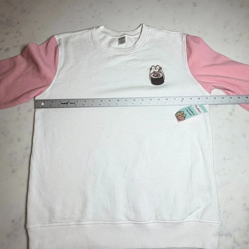 Pusheen‎ Box Exclusive Colorblock Crewneck Sweatshirt Pink White Medium NWT - Picture 9 of 9